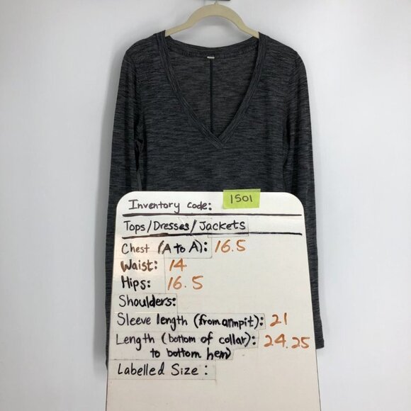 Lululemon Heathered Black  &go Everywhere Long Sleeve Shirt size ~4 - Picture 15 of 16